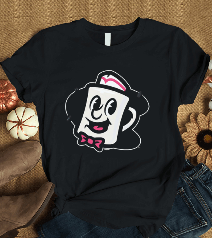 Diner Coffee Cup Cartoon With Smile And Bowtie T-Shirt