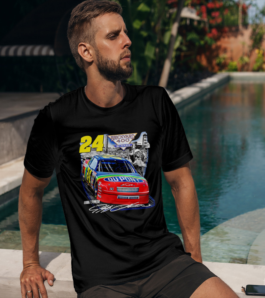 Jeff Gordon NASCAR DuPont Chevrolet No 24 Brickyard 400 Inaugural Winner T-Shirt