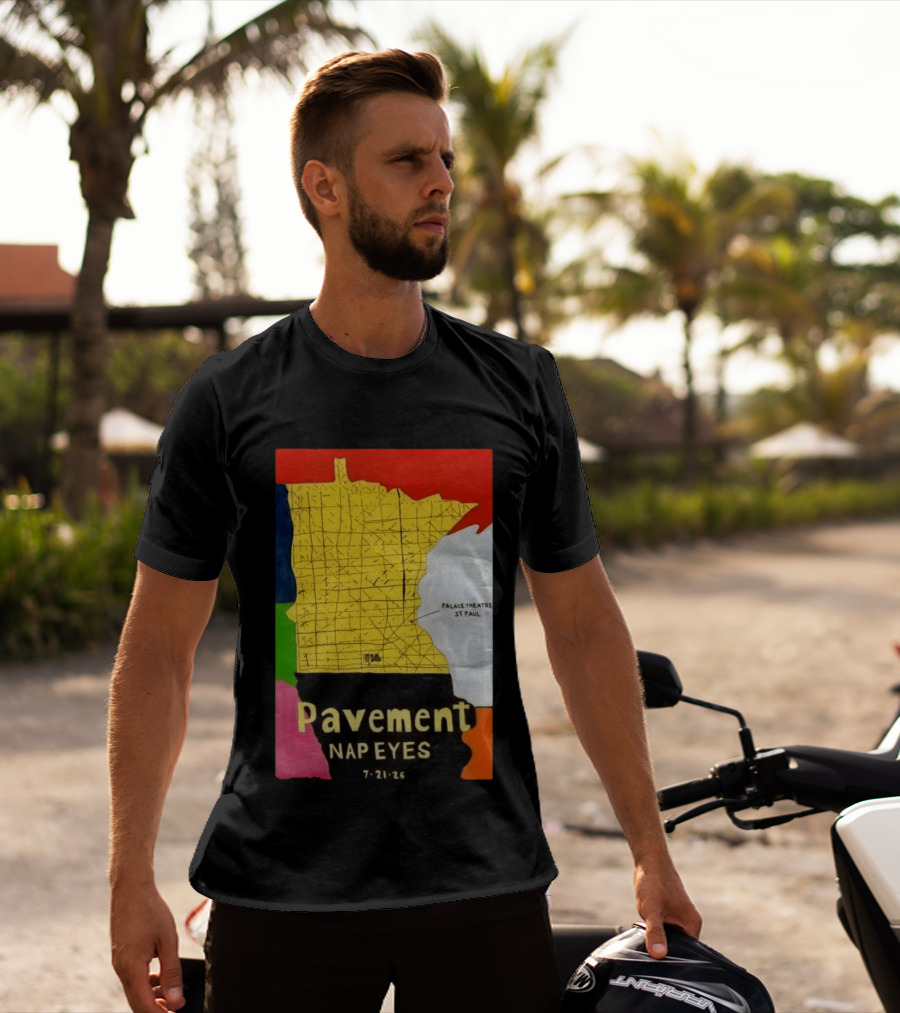 Pavement Nap Eyes Palace Theatre St Paul July 21 2026 Minnesota Map T-Shirt