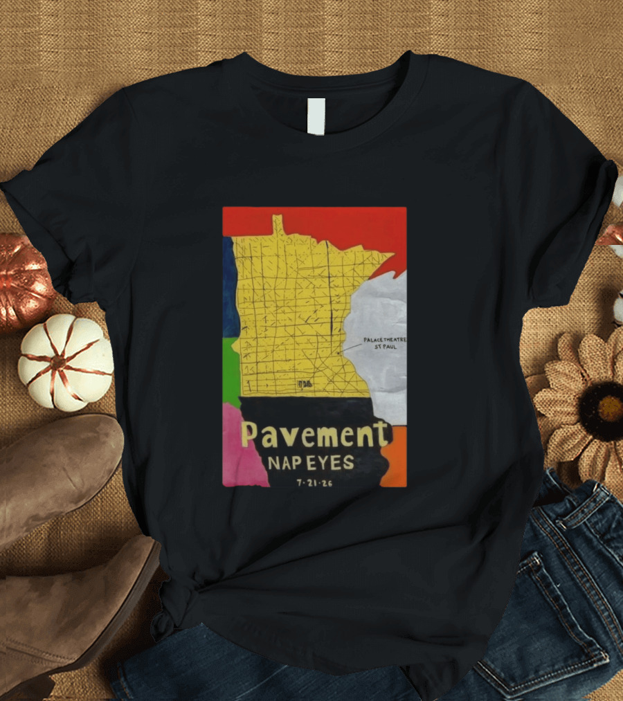 Pavement Nap Eyes Palace Theatre St Paul July 21 2026 Minnesota Map T-Shirt