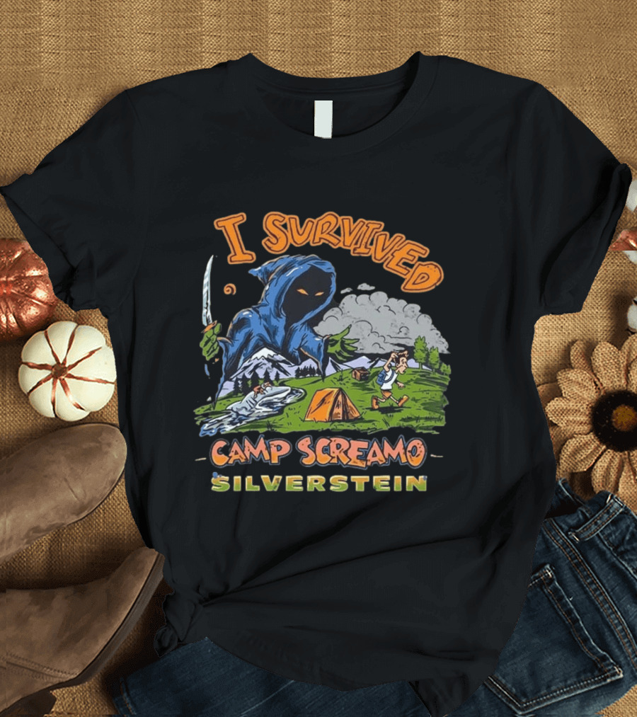 Silverstein I Survived Camp Screamo Tour 2026 North America Camping Adventure T-Shirt
