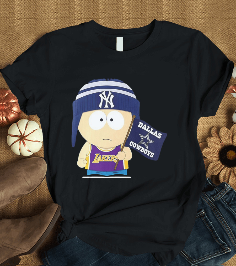 Stan Marsh Lakers Dallas Cowboys Flag Yankees Hat T-Shirt