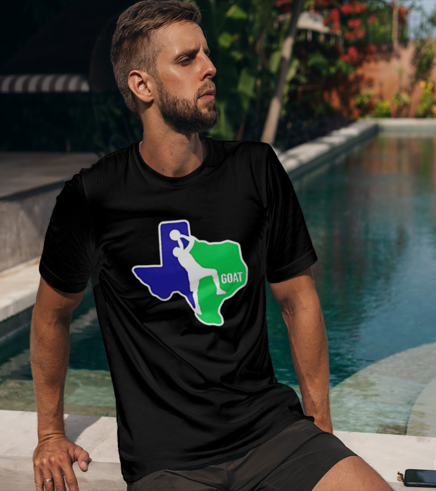Texas Basketball Goat Silhouette Blue Green State T-Shirt