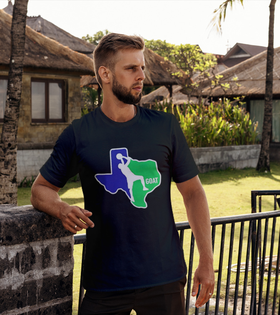 Texas Basketball Goat Silhouette Blue Green State T-Shirt