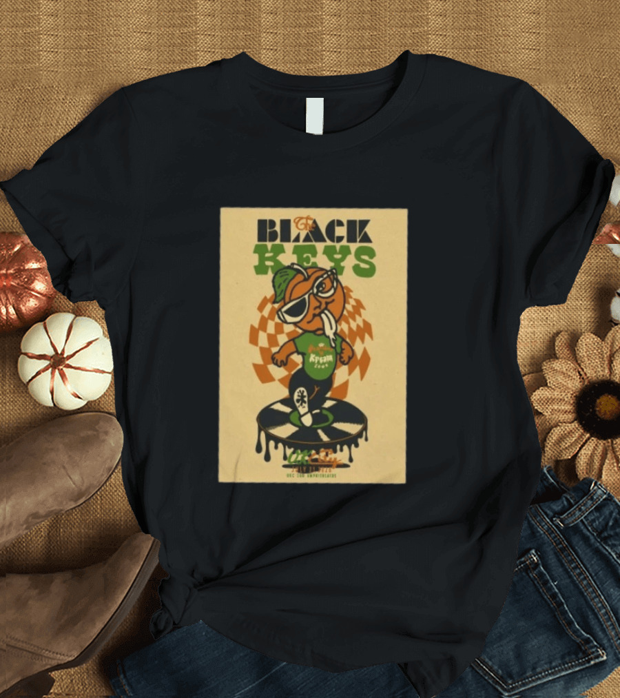 The Black Keys Oklahoma City OK July 21 2026 Checkered Record Orange Character Event T-Shirt