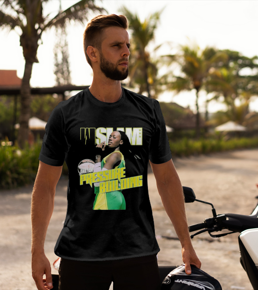 WSLAM Awa Fam Pressure Building Seattle Storm Basketball T-Shirt