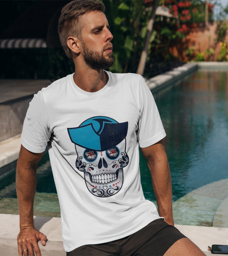 Day Of The Dead Skull Patriot Fox Sports Foxes Football T-Shirt