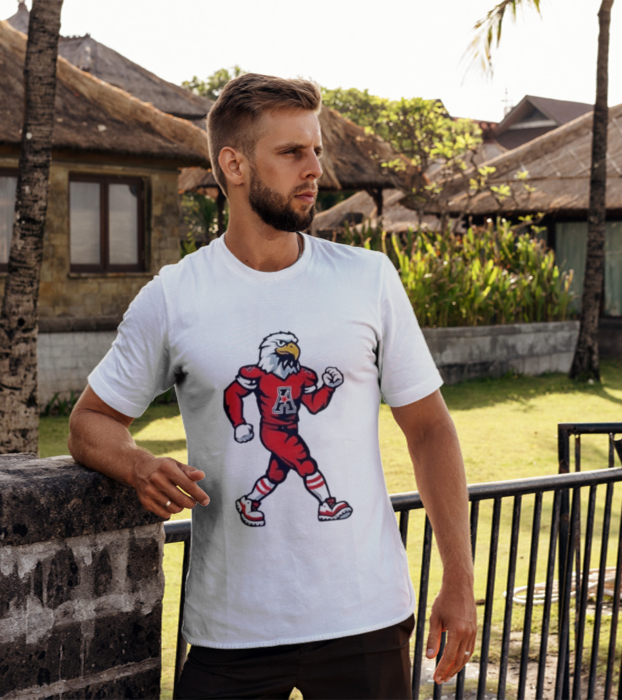 Eagle Running Sport Red Football T-Shirt