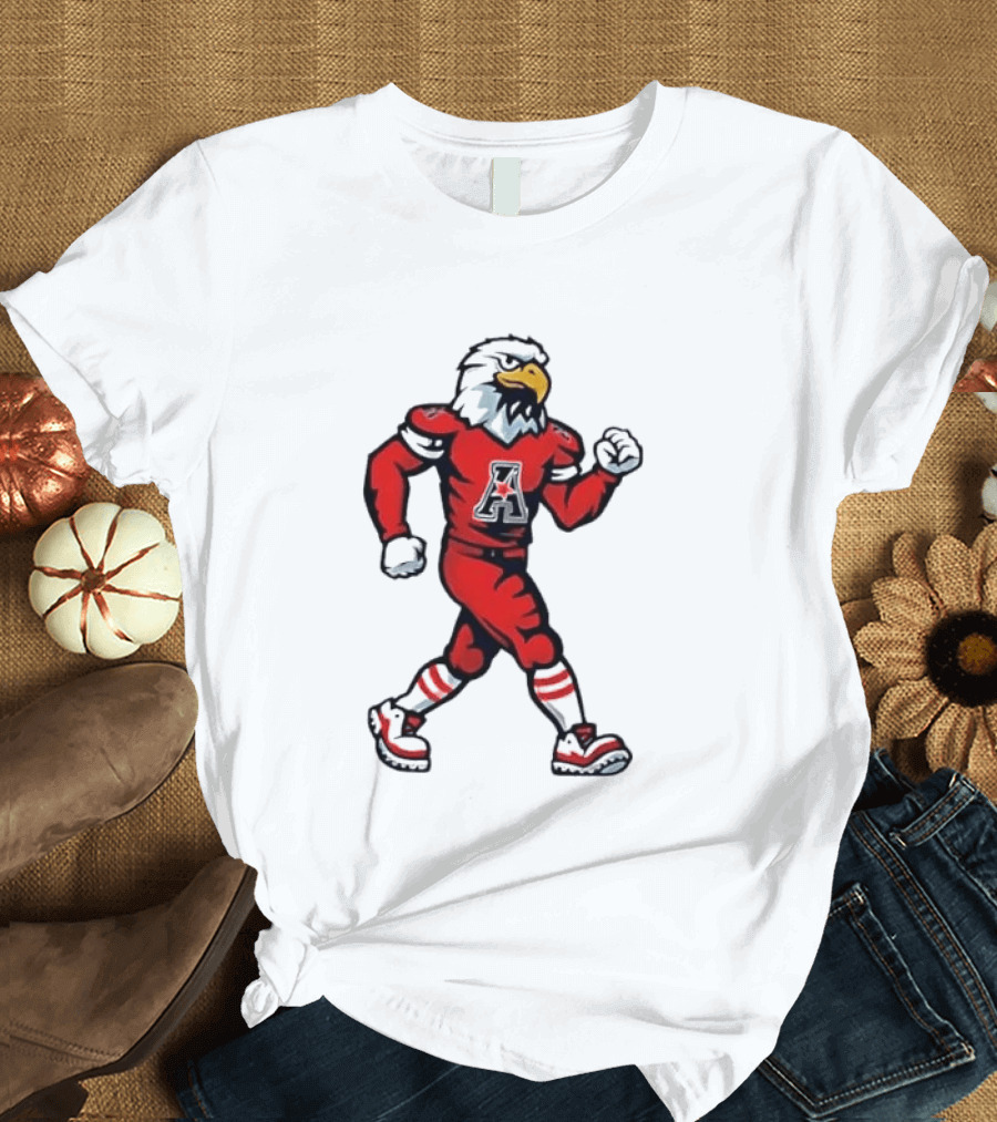 Eagle Running Sport Red Football T-Shirt