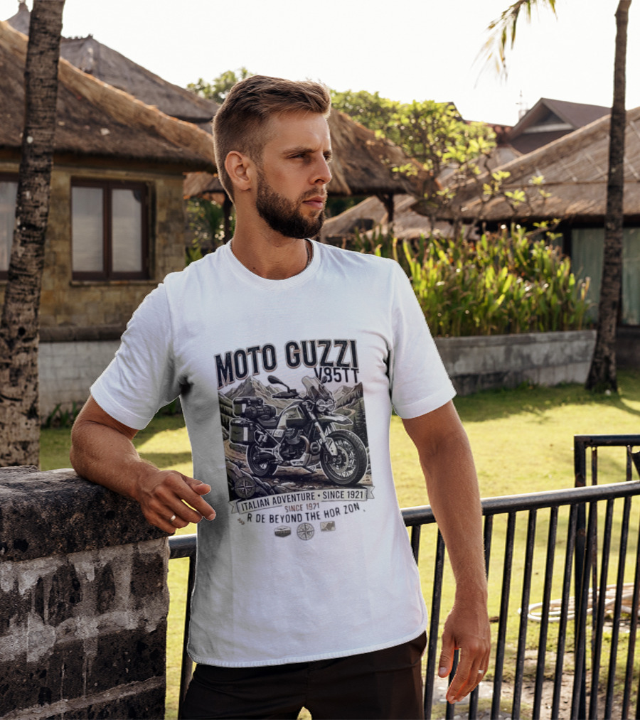 Moto Guzzi V85TT Italian Adventure Since 1921 Ride Beyond The Horizon T-Shirt