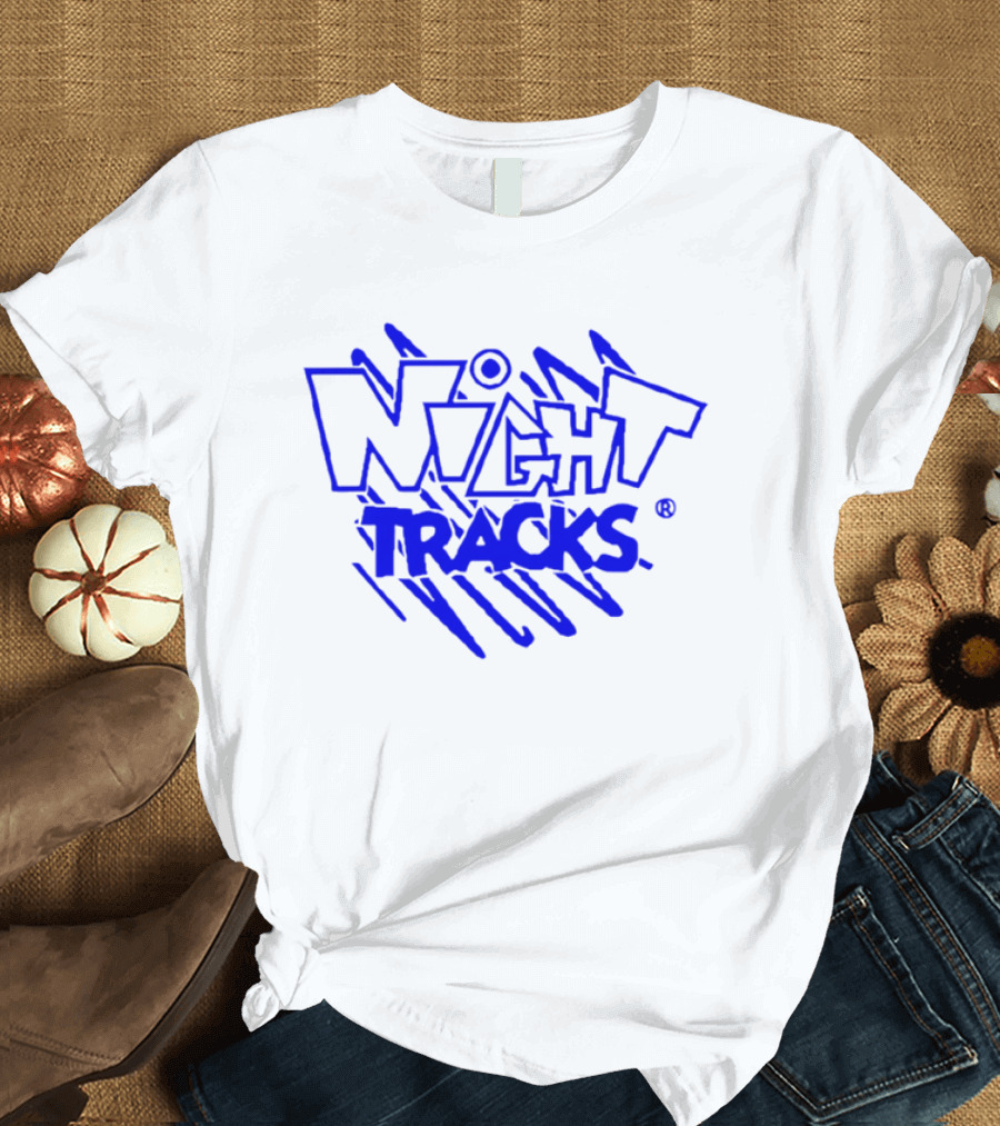 Night Tracks Retro Bold Blue T-Shirt