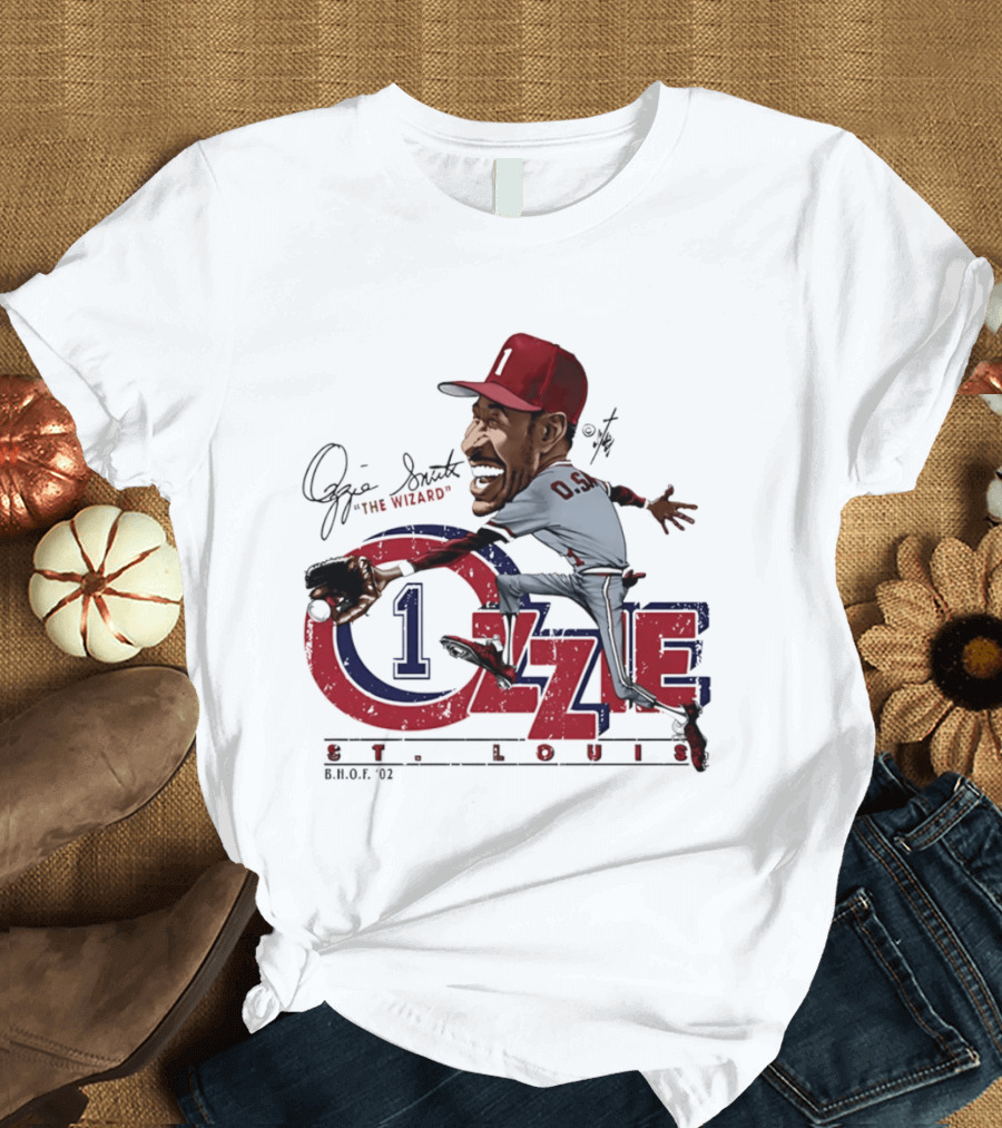 Ozzie Smith St Louis Cardinals Bruce Stark "The Wizard" Collection T-Shirt
