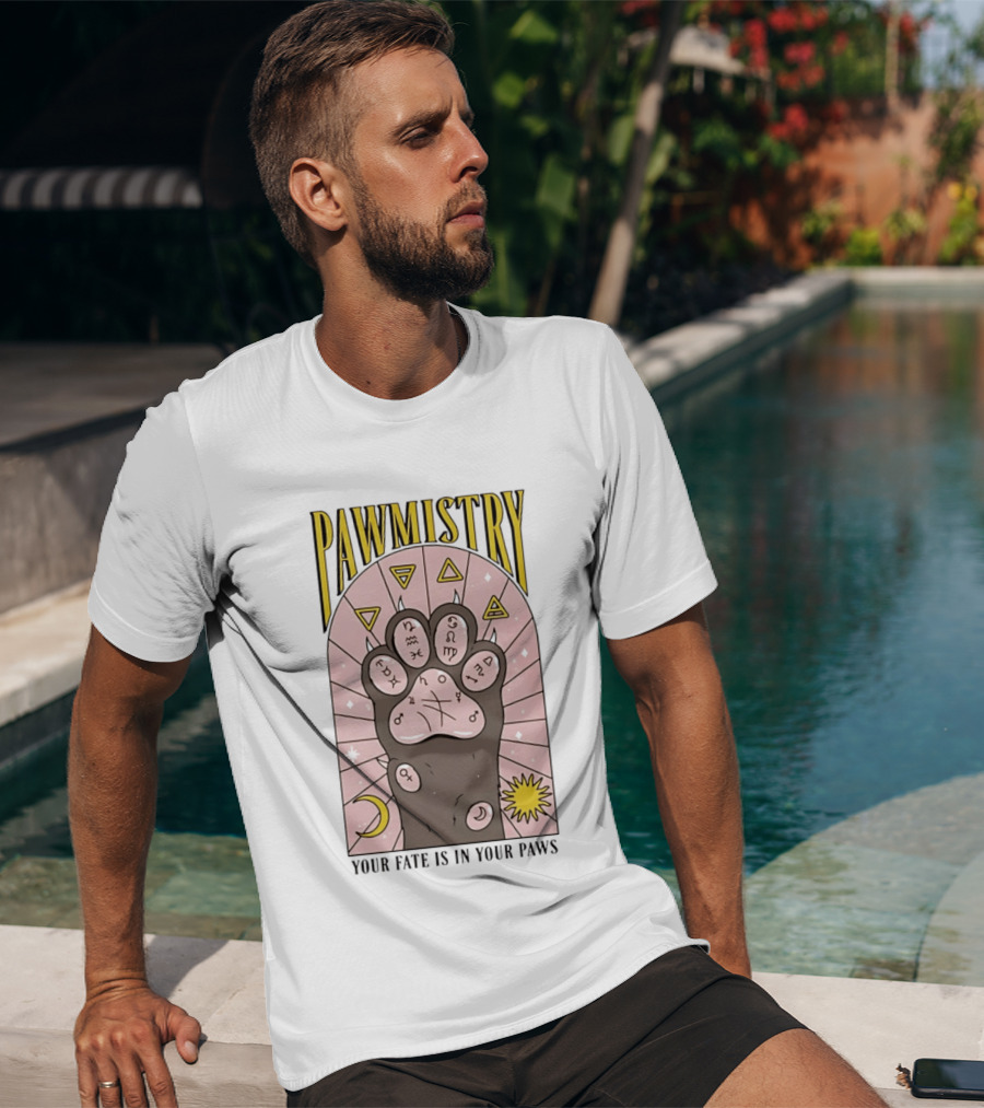 Pawmistry Astrology Cat Paw Your Fate Is In Your Paws Zodiac T-Shirt