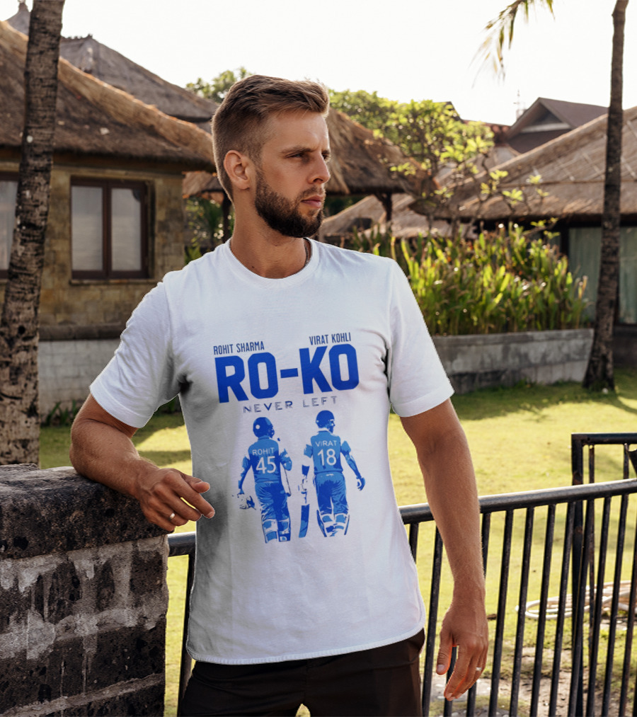 RO KO Rohit Sharma 45 Virat Kohli 18 Never Left T-Shirt