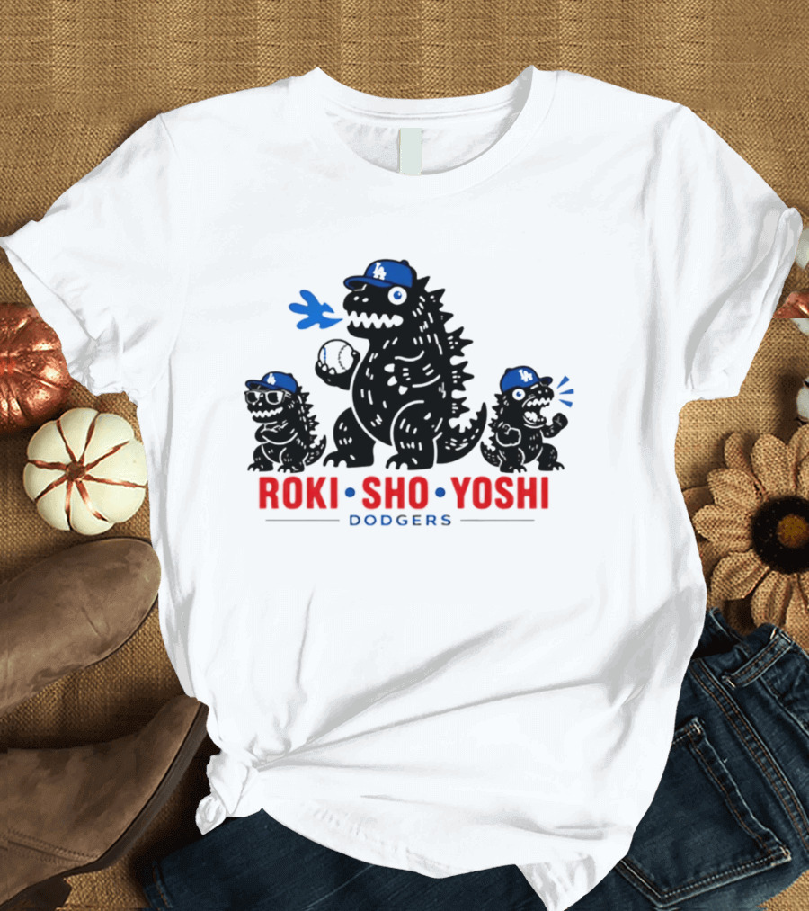 Roki Sho Yoshi Dodgers LA Cap Monsters T-Shirt