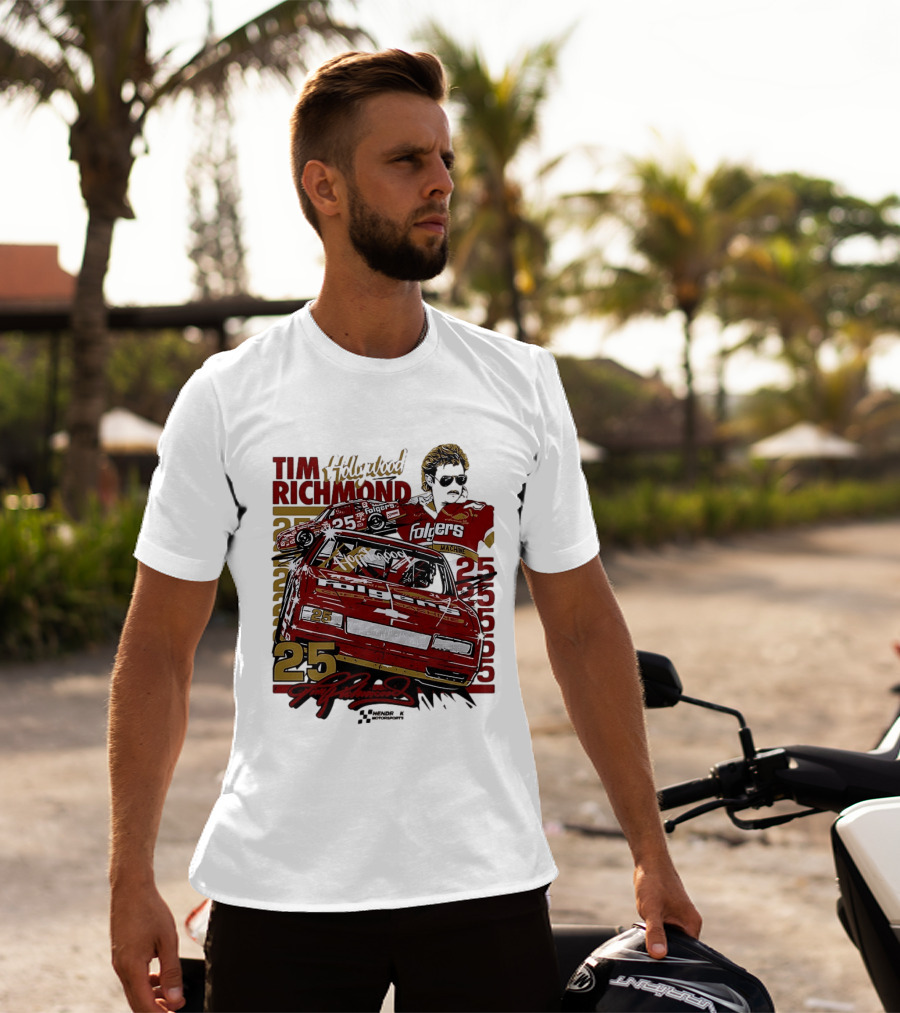 Tim Richmond Hollywood 25 Hendrick Motorsports Folgers NASCAR Racing T-Shirt