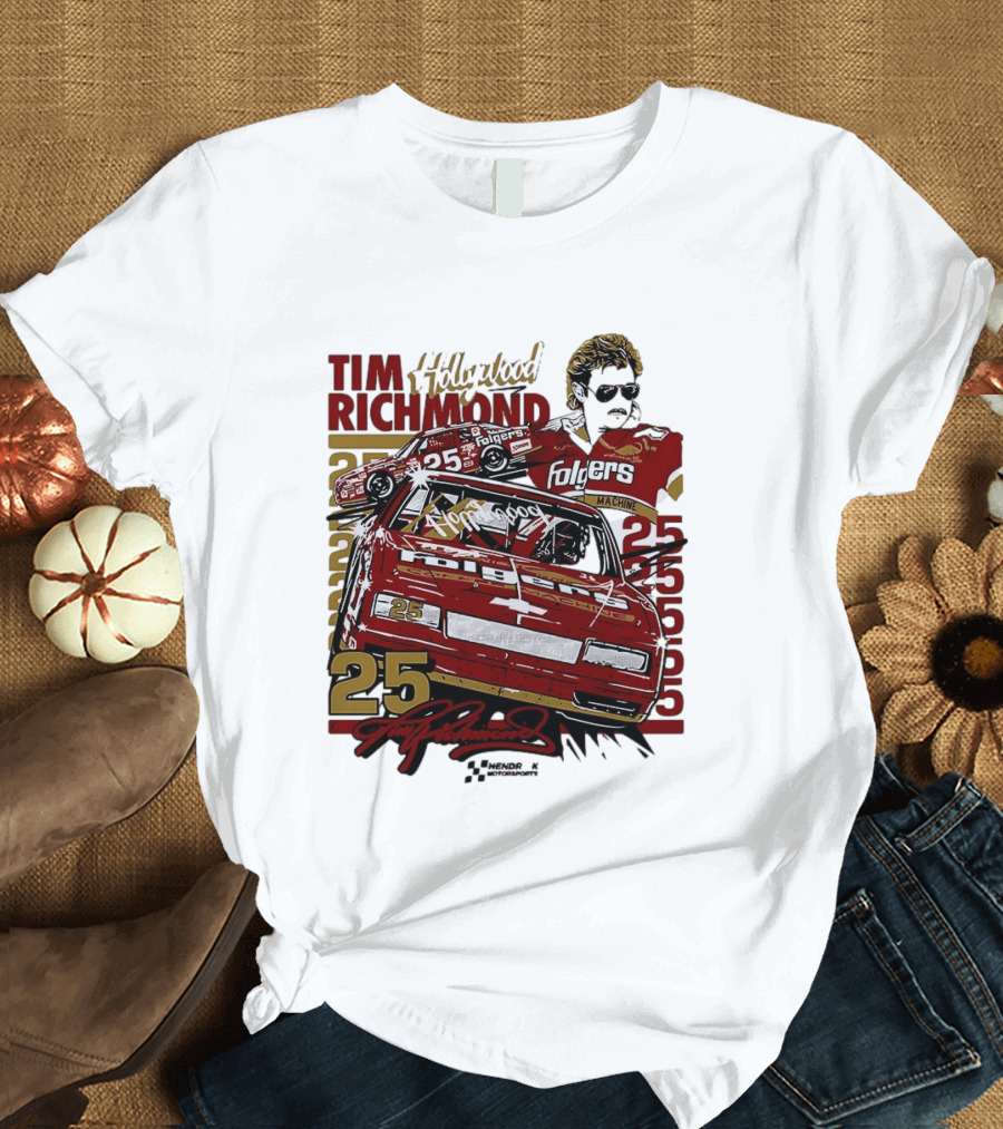 Tim Richmond Hollywood 25 Hendrick Motorsports Folgers NASCAR Racing T-Shirt