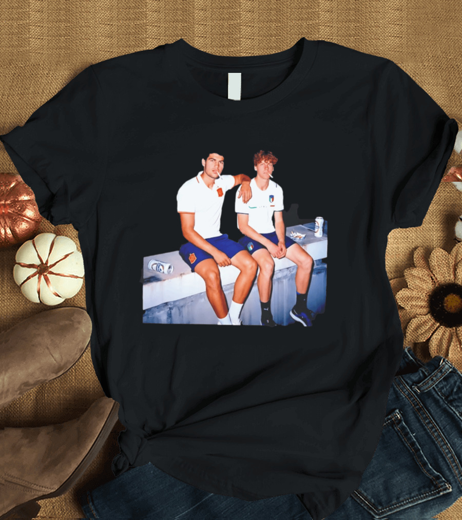 2026 Tennis Spain Italy Carlos Alcaraz Jannik Sinner Smoking T-Shirt