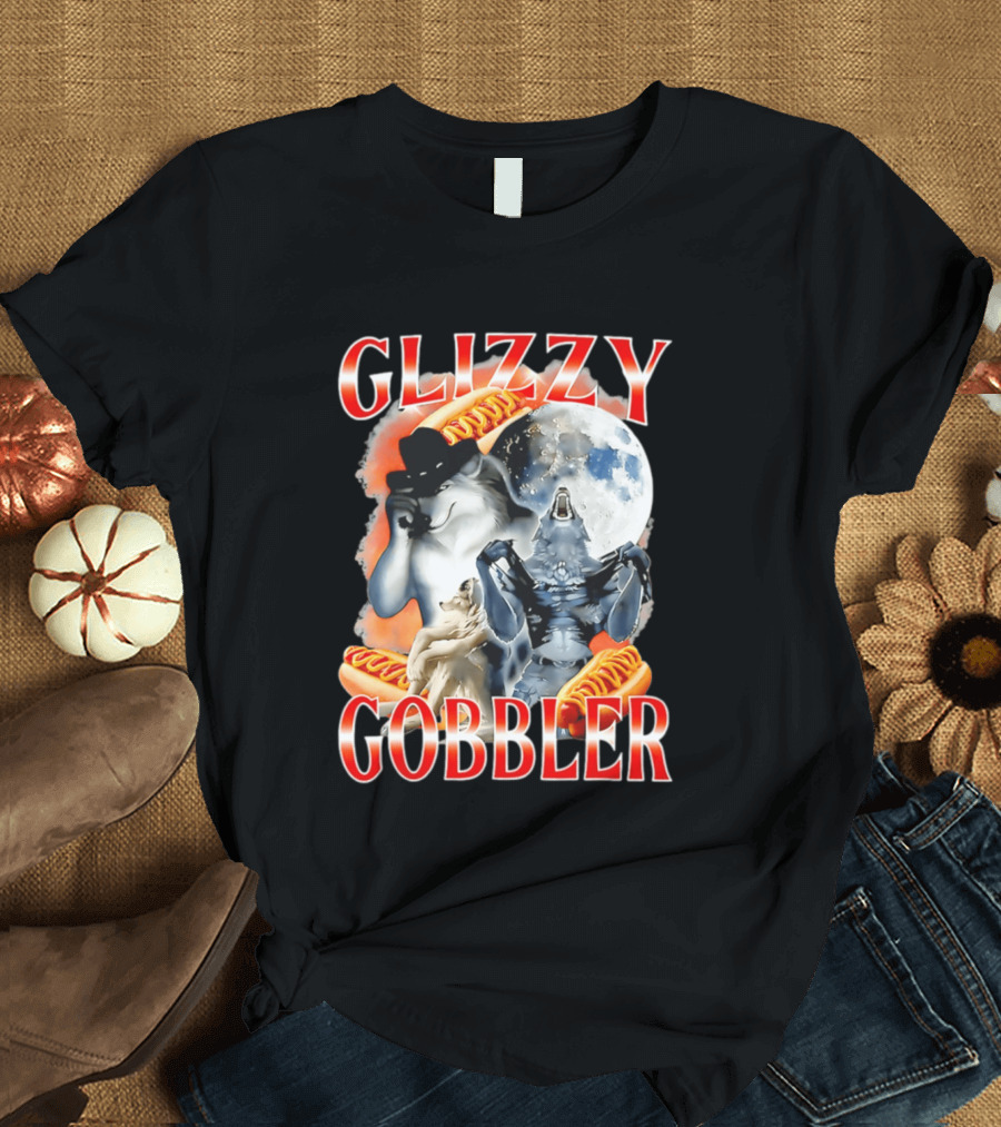 Glizzy Gobbler Wolf Moon Hot Dog Meme T-Shirt