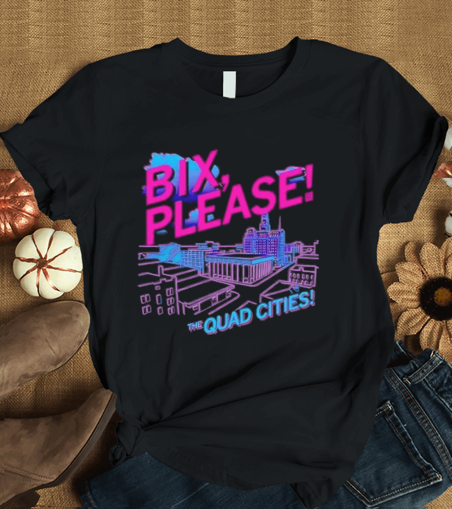 Bix Please The Quad Cities Skyline Retro Aesthetic T-Shirt