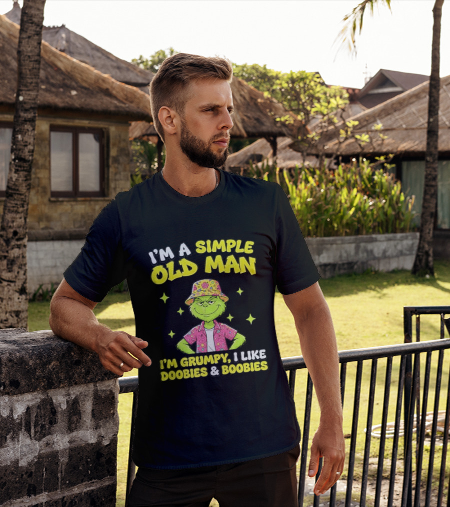 I'm A Simple Old Man Grumpy I Like Boobies Hawaiian Hat T-Shirt