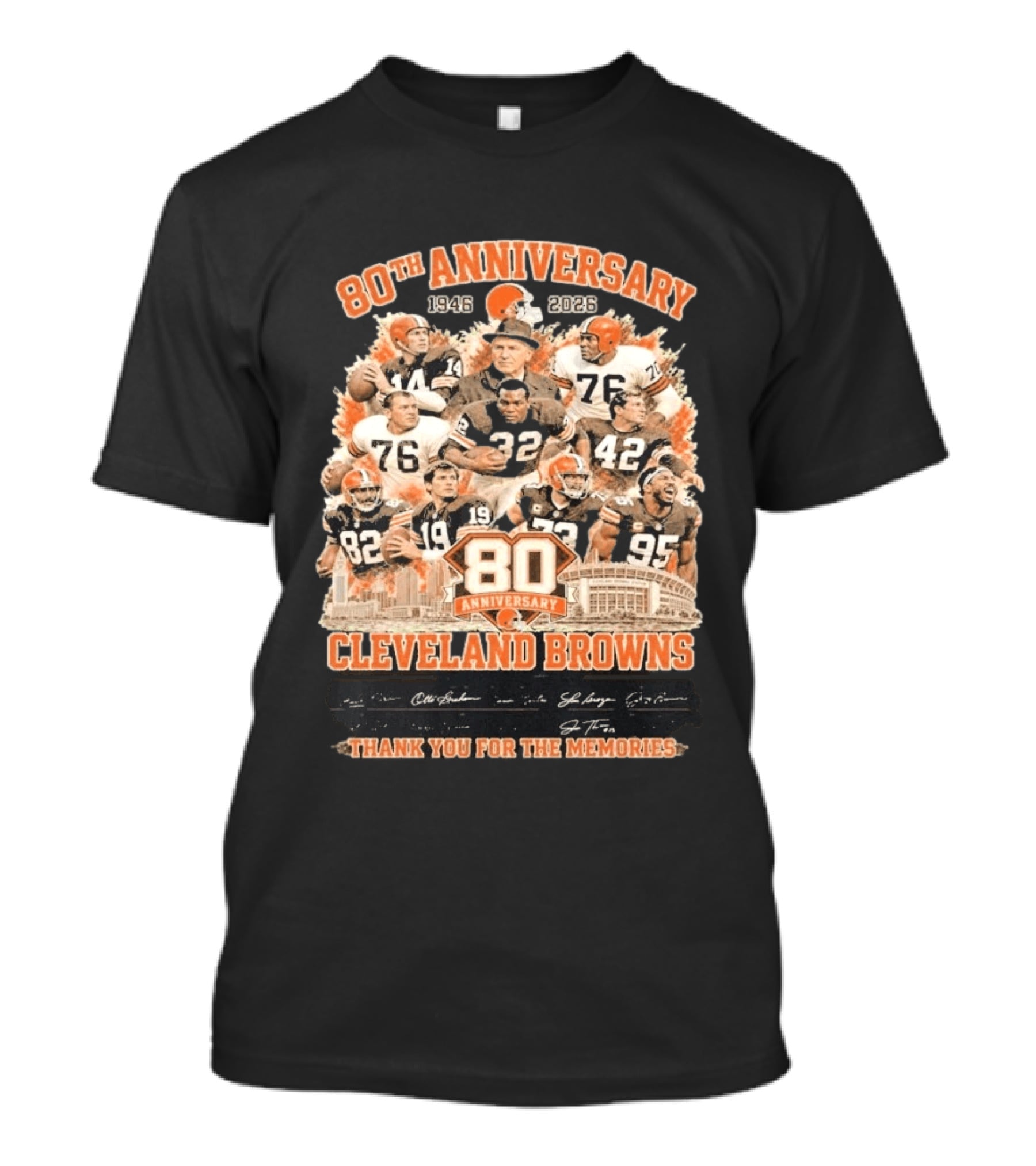 Cleveland Browns 80th Anniversary 1946 2026 Thank You For The Memories T-Shirt