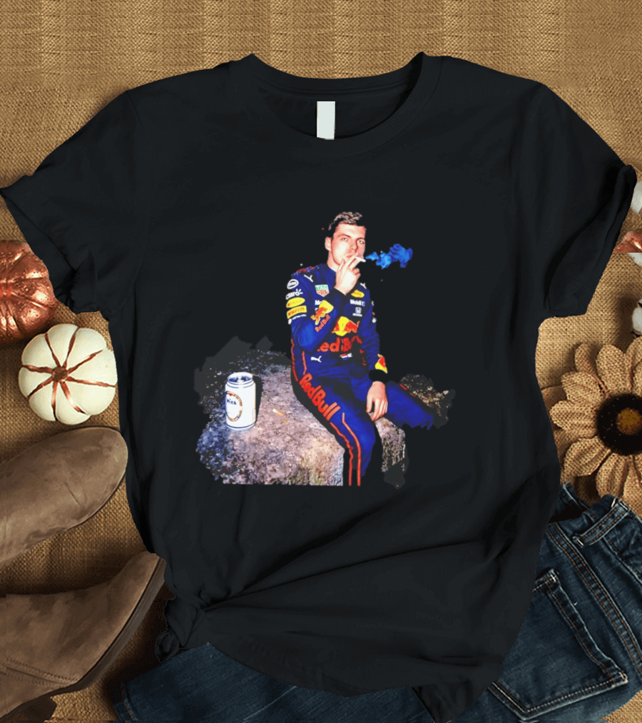 Max Verstappen Red Bull Racing Formula 1 Driver Smoking Racing Suit T-Shirt