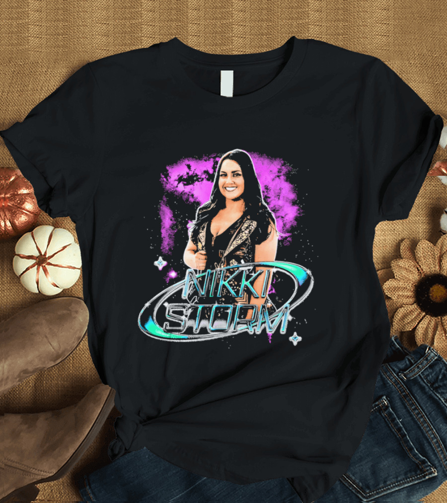 Nikki Storm Wrestling Pink And Teal Comic T-Shirt
