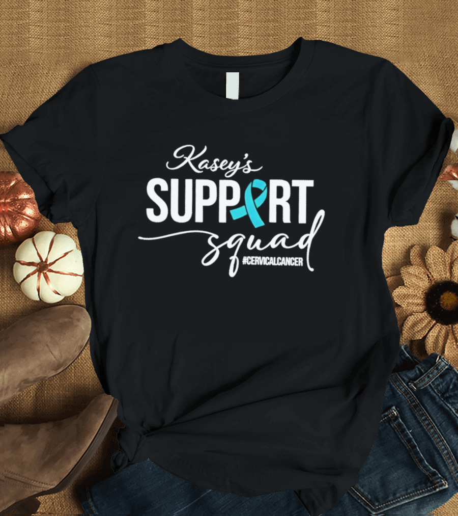 Kasey's Support Squad For Cervical Cancer Awareness Ribbon T-Shirt