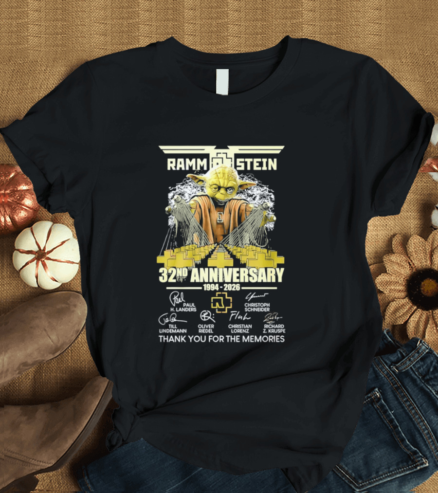 Rammstein 32Nd Anniversary 1994 2026 Thank You For The Memories Yoda Edition T-Shirt