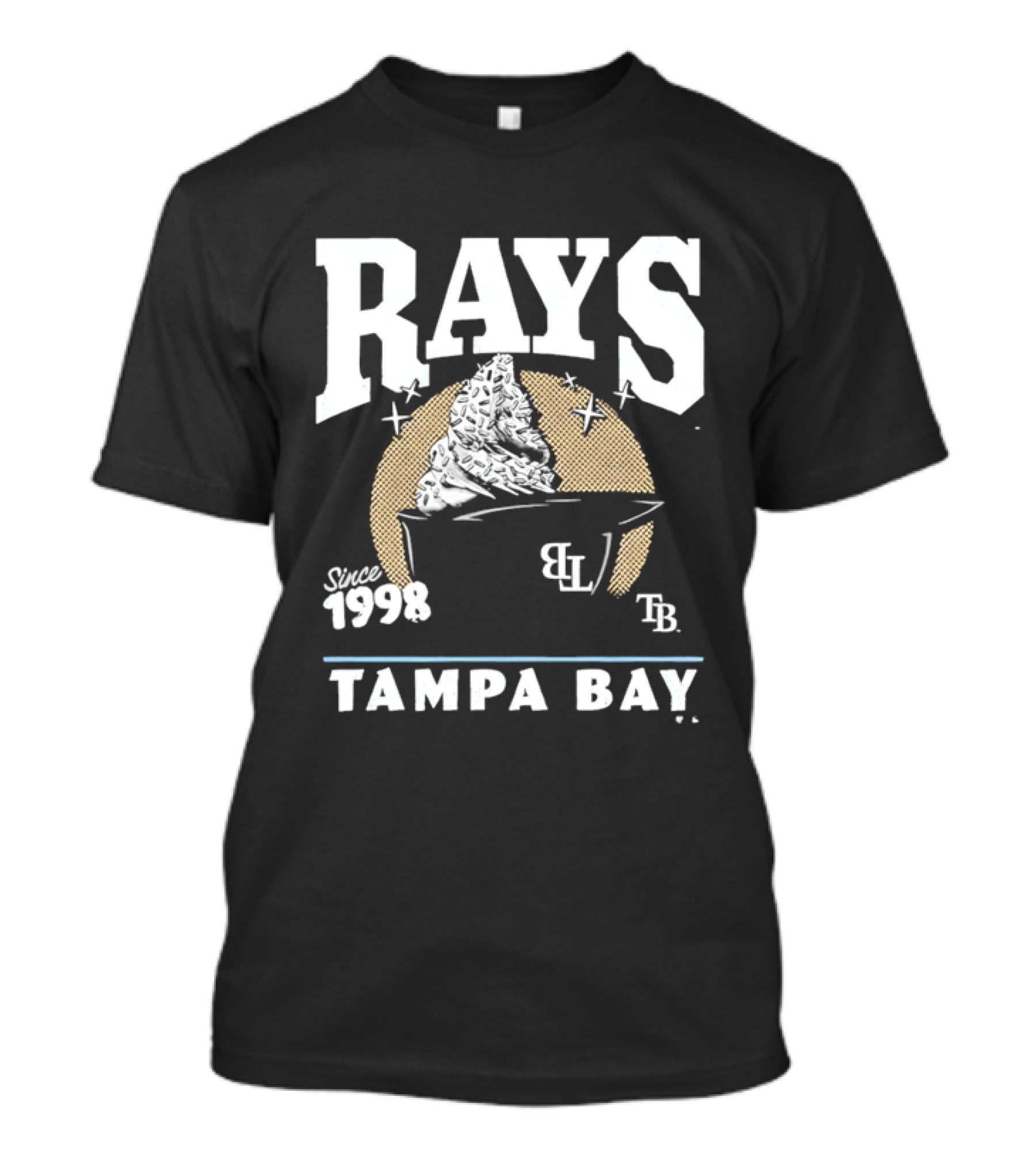 Rays Since 1998 Tampa Bay TB BL Ice Cream Baseball Helmet T-Shirt