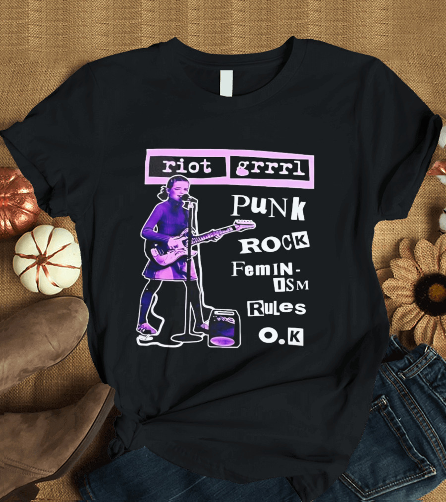 Riot Grrrl Punk Rock Feminism Rules OK T-Shirt