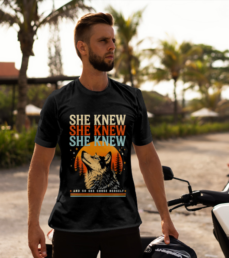 She Knew She Knew She Knew And So She Chose Herself Wolf Moon Forest T-Shirt