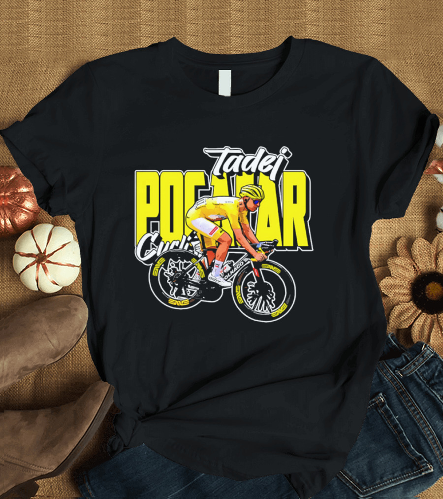 Tadej Pogacar Cycling Yellow Jersey Race Champion T-Shirt
