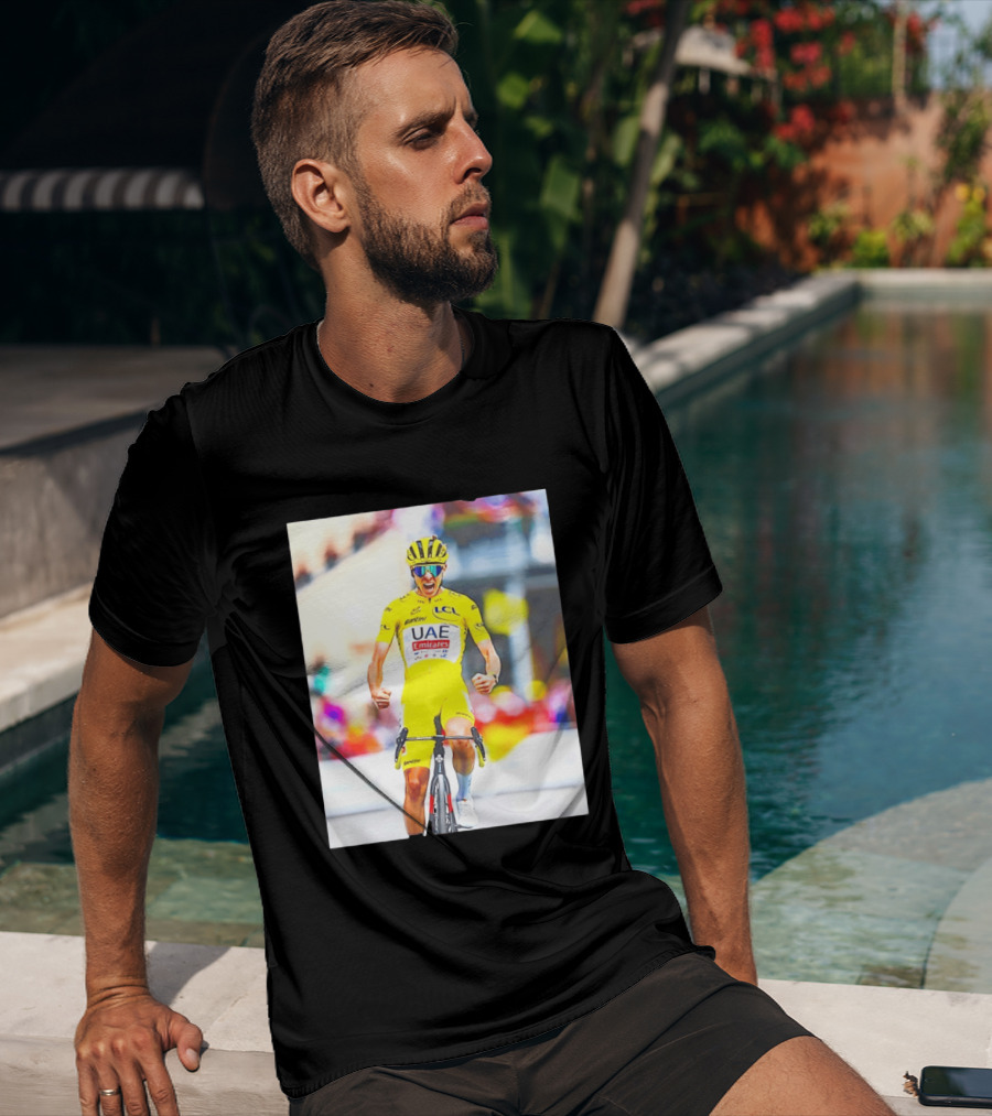 Tadej Pogačar UAE Team Emirates Tour De France Victory Moment T-Shirt