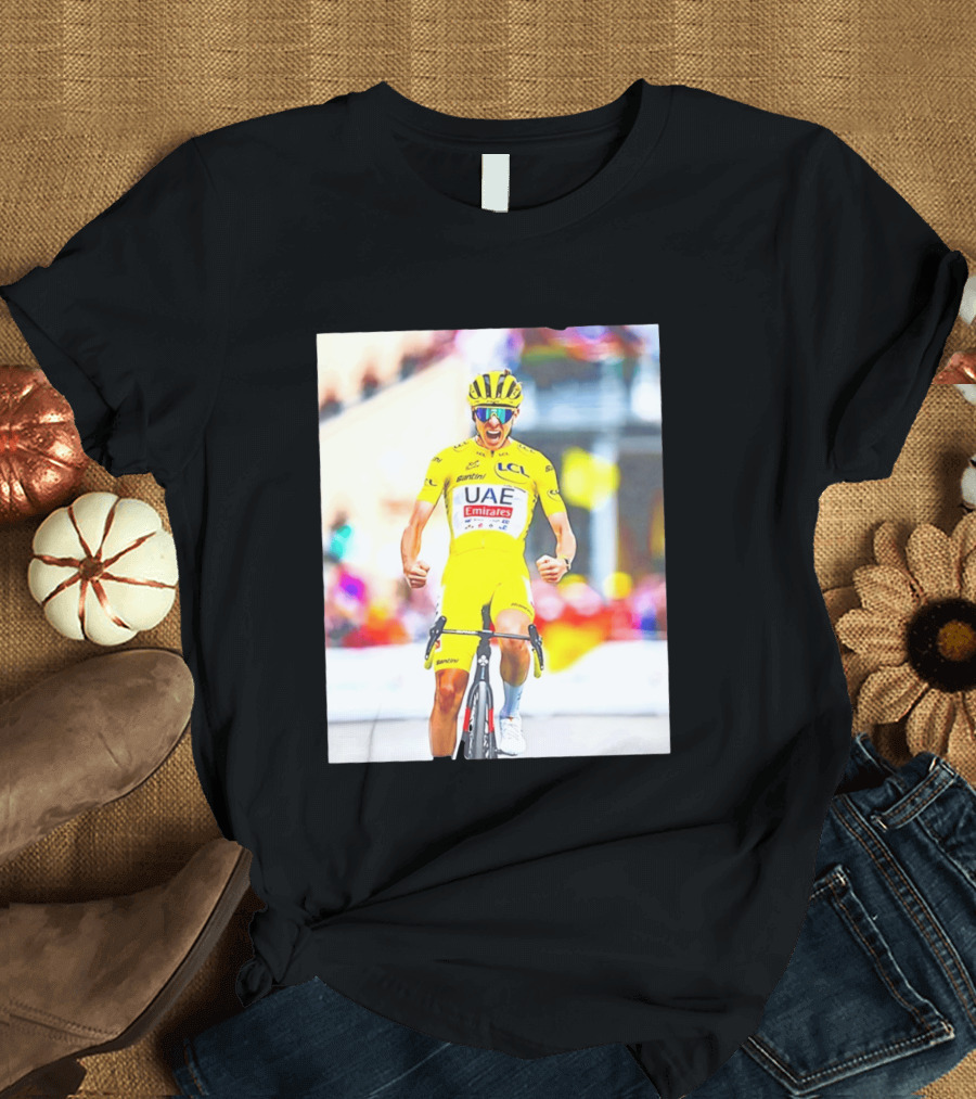 Tadej Pogačar UAE Team Emirates Tour De France Victory Moment T-Shirt