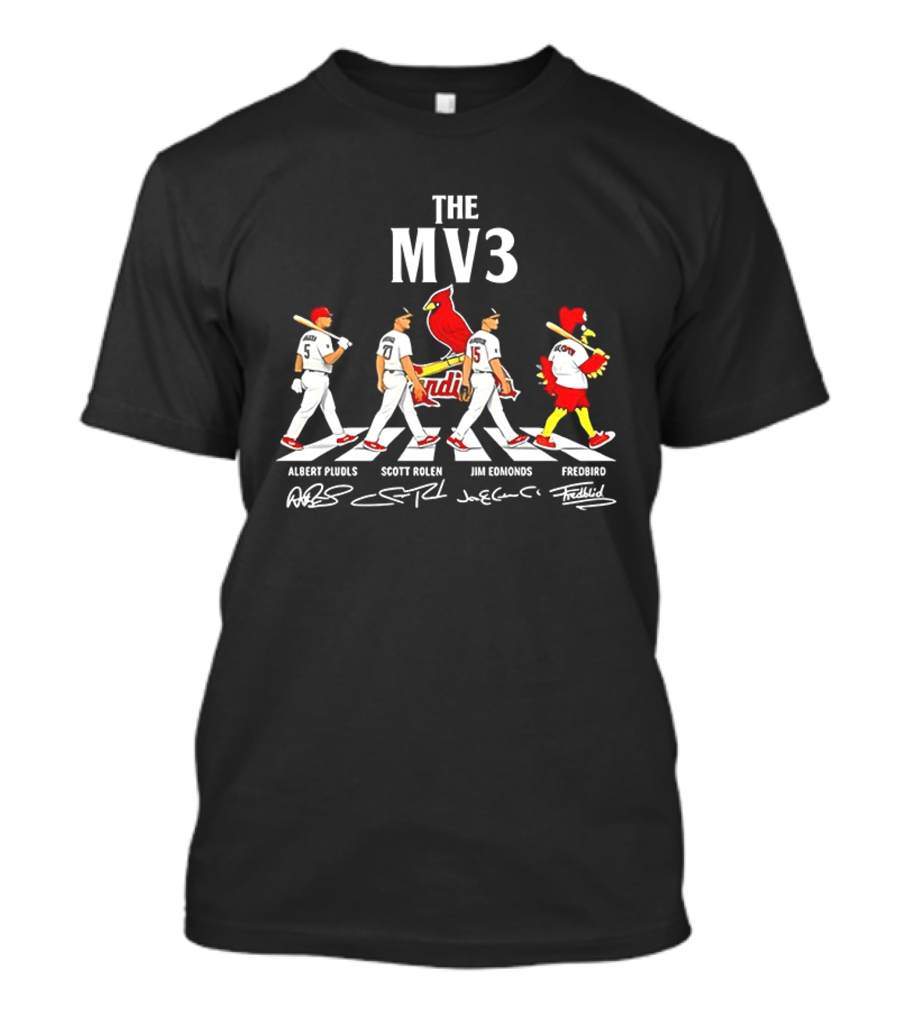 The MV3 Albert Pujols Scott Rolen Jim Edmonds St. Louis Cardinals Abbey Road Fredbird T-Shirt