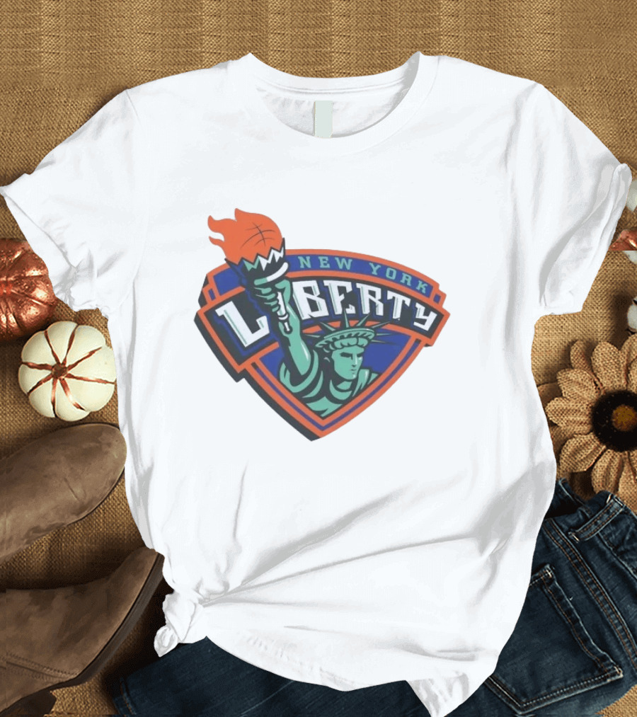 New York Liberty Statue Of Liberty Basketball Torch T-Shirt
