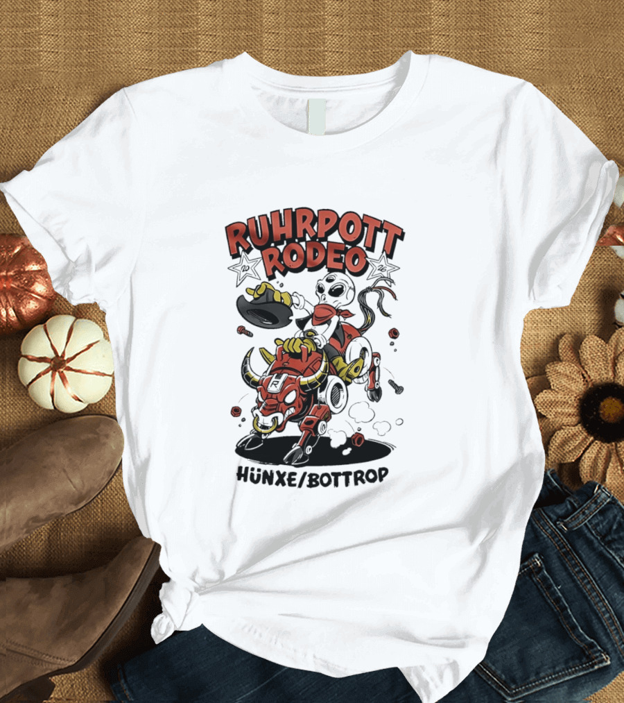 Ruhrpott Rodeo Hünxe Bottrop Alien Riding Mechanical Bull Festival T-Shirt