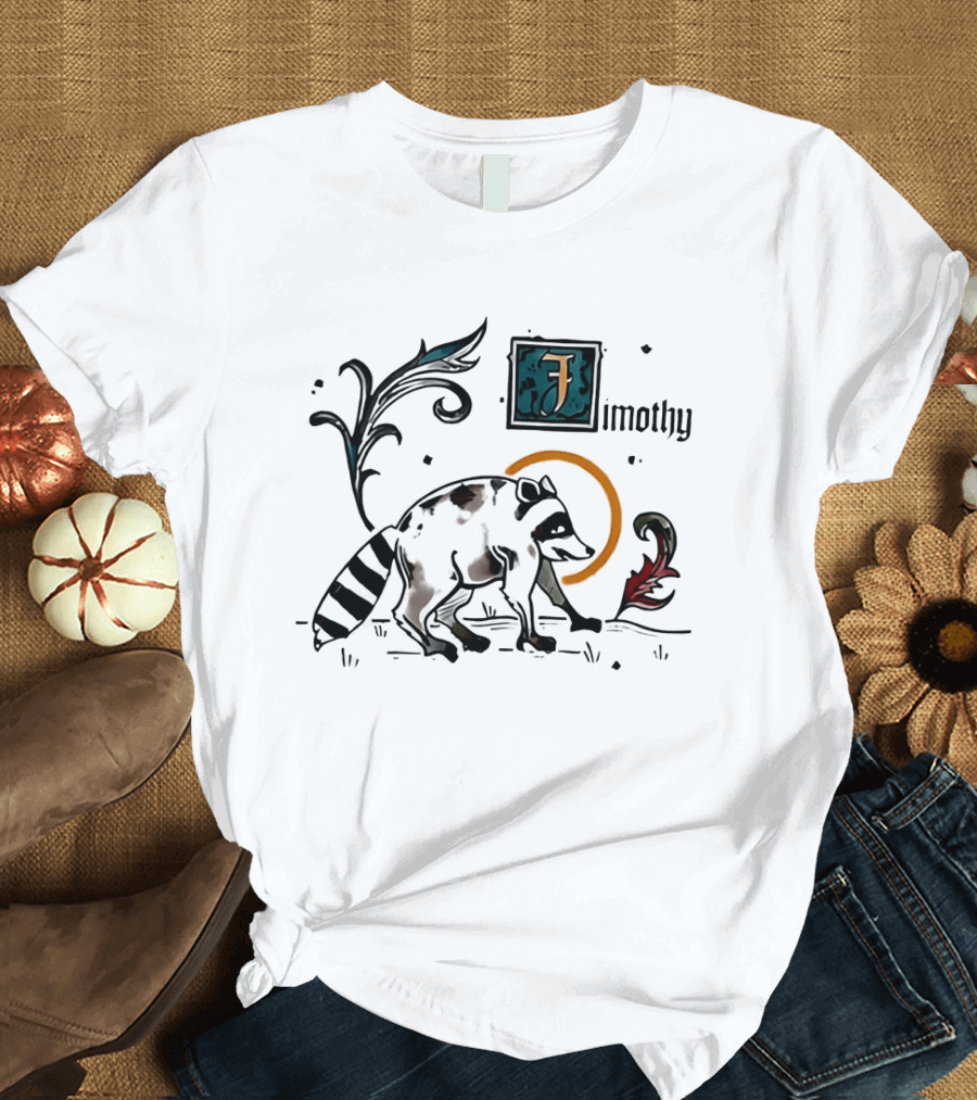 Timothy Jimothy Raccoon Illuminated Manuscript T-Shirt