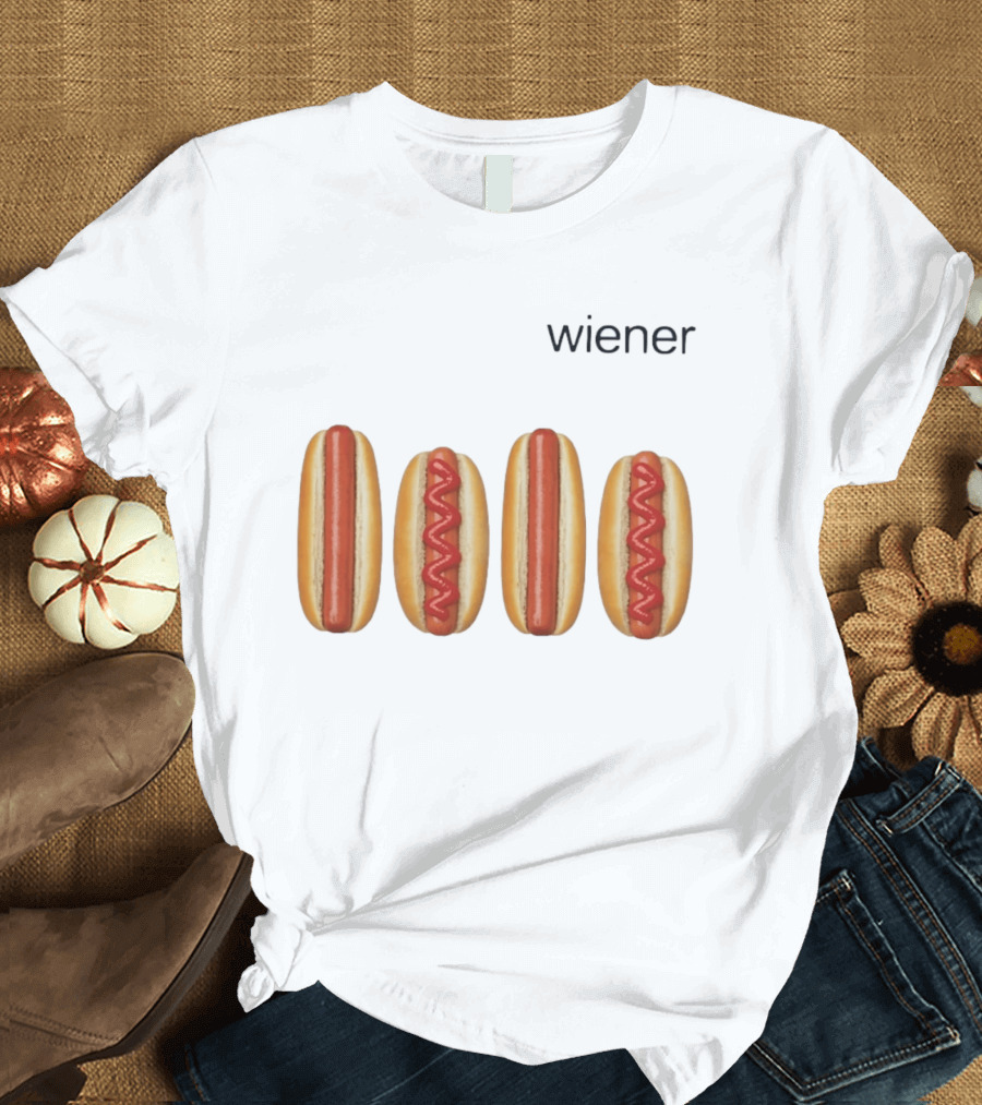 Wiener Hot Dog Ketchup Food Iconic Snack T-Shirt