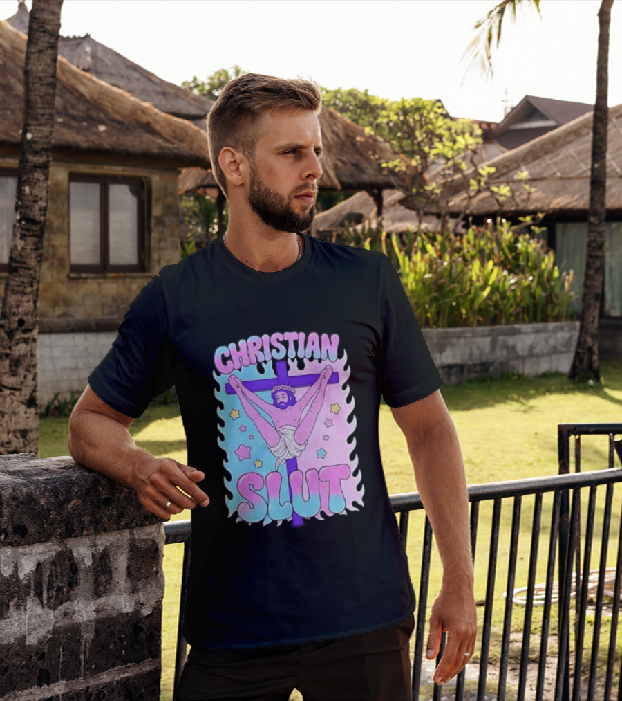 Christian Slut Teen Hearts Jesus Splits Meme T-Shirt