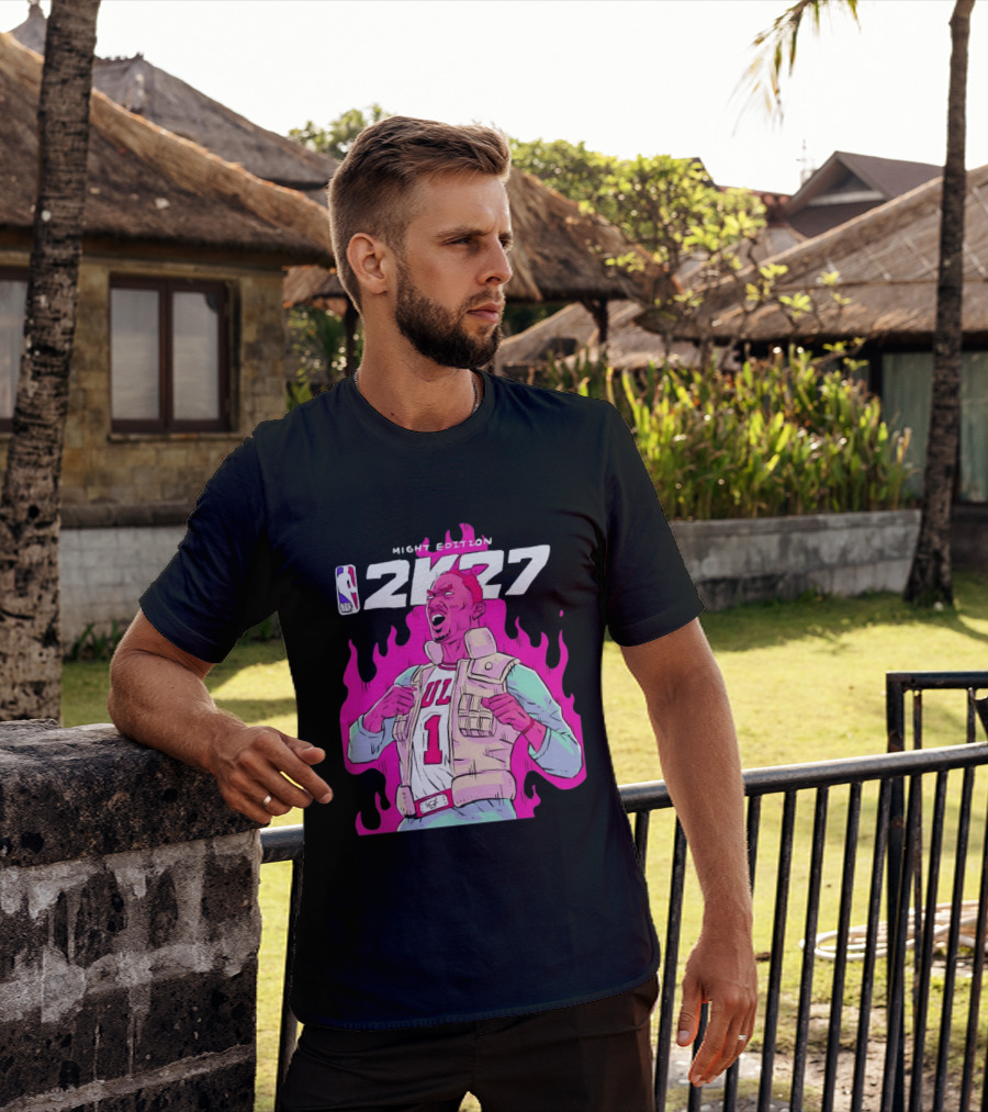 Derrick Rose Bulls NBA 2K27 Might Edition Basketball T-Shirt