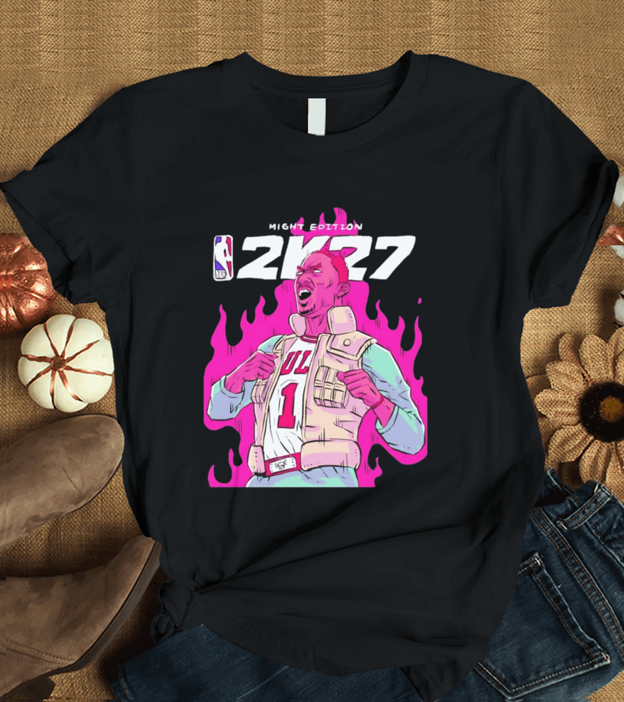 Derrick Rose Bulls NBA 2K27 Might Edition Basketball T-Shirt