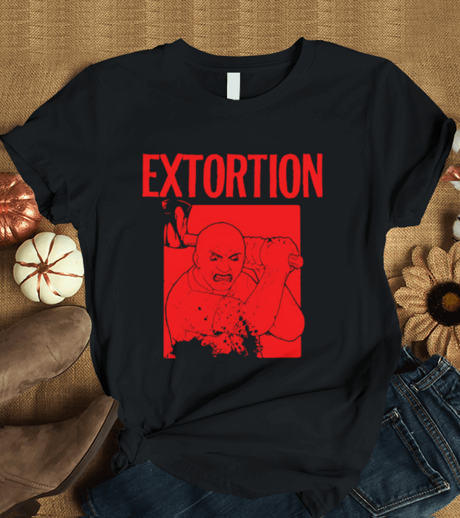 EXTORTION Self Titled Album Cover Art Distorted Face T-Shirt