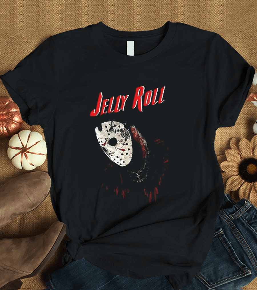 Jelly Roll Horror Mask Halloween T-Shirt