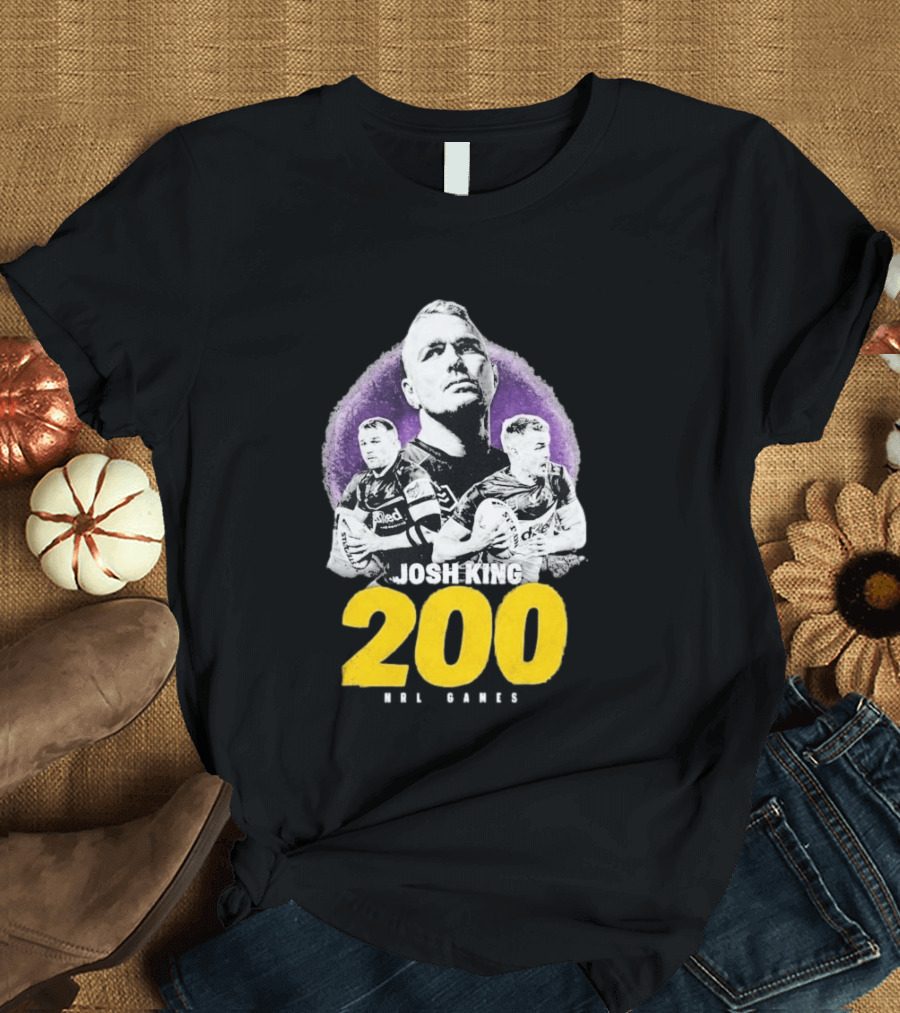 Josh King 200 NRL Games Melbourne Rugby Milestone Celebration T-Shirt