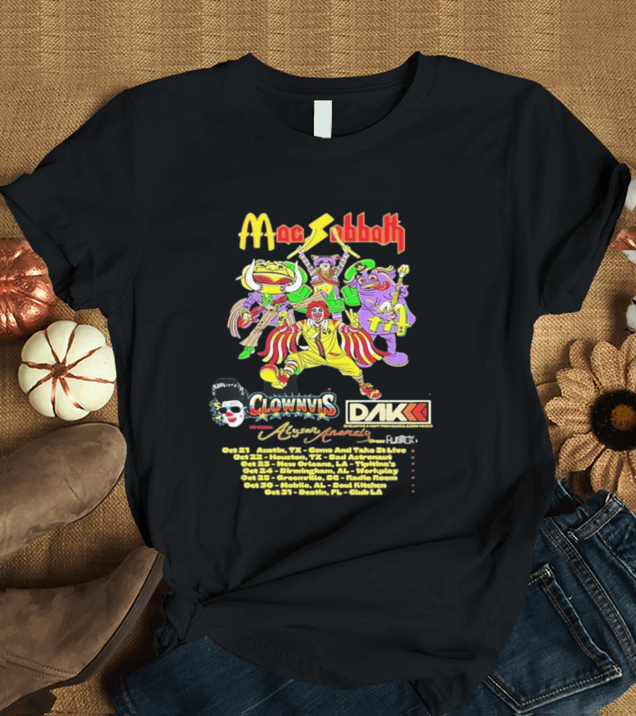 Mac Sabbath Fall 2026 US Tour Clownvis Live Austin Houston Destin FL Oct 21 31 T-Shirt