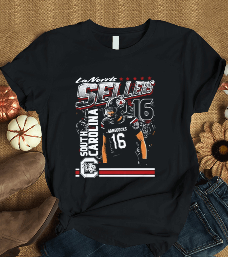 LaNorris Sellers 16 South Carolina Gamecocks Football Player T-Shirt