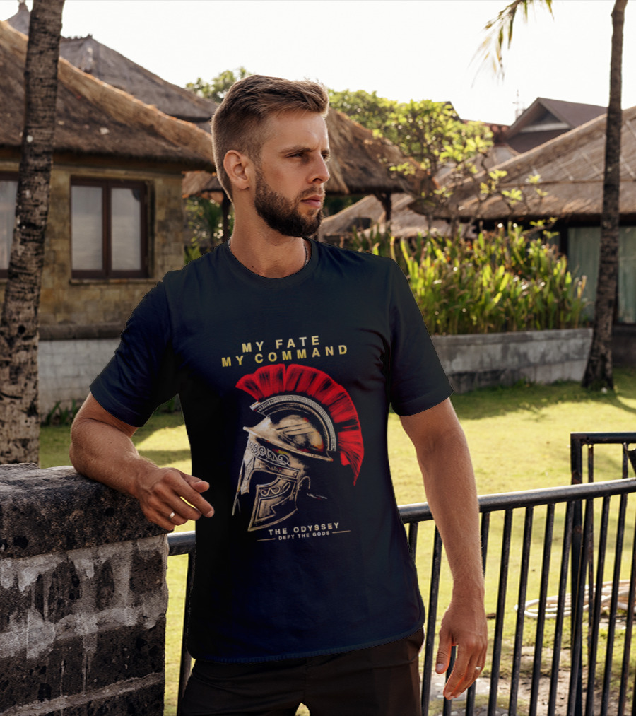 My Fate My Command Spartan Helmet The Odyssey Defy The Gods T-Shirt